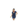 Costume hôtesse de l'air 3 pièces grande taille, robe avec zip fonctionnel, tour de cou et coiffe 